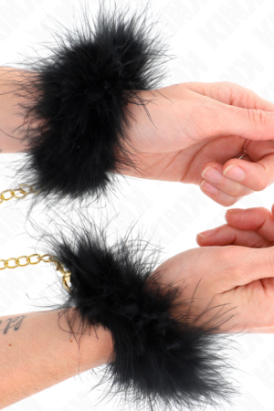 KINK - FEATHER HAND CUFFS WITH GOLD CHAIN MODEL 0