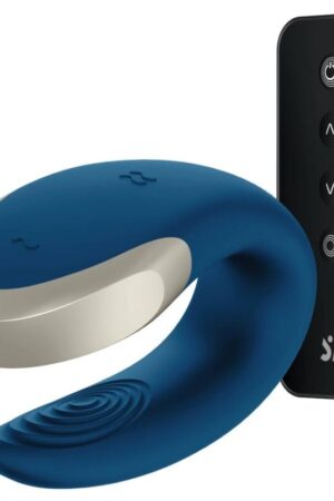 SATISFYER - APP DOUBLE LOVE VIBRADOR PAREJAS LUXURY AZUL