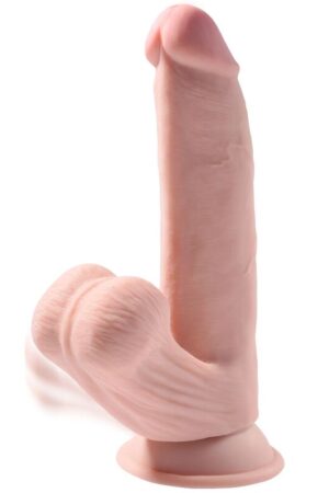 KING COCK - PLUS 3D DILDO SWINGING BALLS 24.5 CM LIGHT SKIN