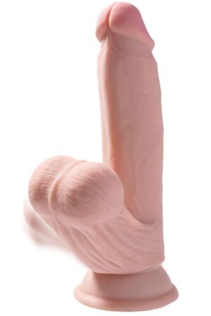 KING COCK - PLUS 3D DILDO SWINGING BALLS 15.2 CM LIGHT SKIN