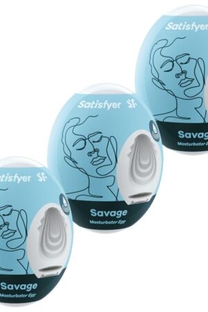 SATISFYER - 3 HUEVOS MASTURBADORES SAVAGE