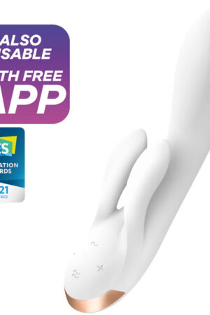 SATISFYER DOUBLE FLEX VIBRADOR APP - BLANCO