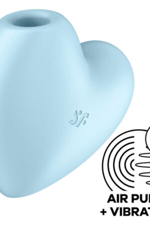 SATISFYER - CUTIE HEART ESTIMULADOR Y VIBRADOR AZUL