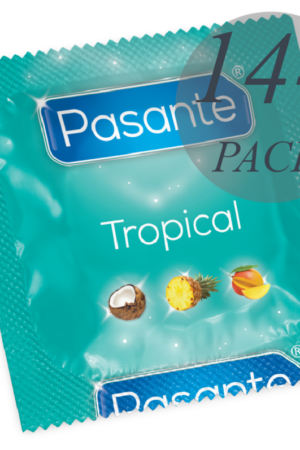 PASANTE - PRESERVATIVOS SABORES TROPICAL BOLSA 144 UNIDADES