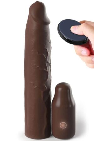FANTASY X- TENSIONS - PIPEDREAMS SLEEVE 22,86 CM + 7,62 CM PLUG REMOTE BROWN