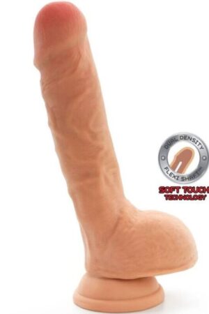 GET REAL - DUAL DENSITY DILDO 18 CM BALLS SKIN
