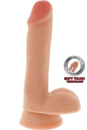 GET REAL - DUAL DENSITY DILDO 17 CM BALLS SKIN