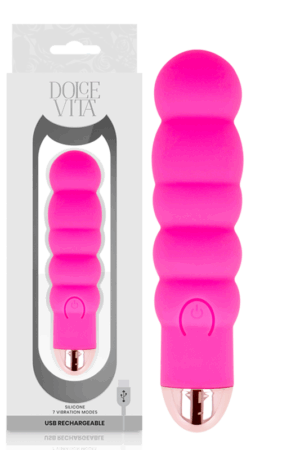 DOLCE VITA - RECHARGEABLE VIBRATOR SIX PINK 7 SPEEDS