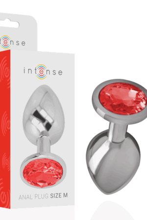 INTENSE - METAL ANAL PLUG WITH RED CRYSTAL SIZE M