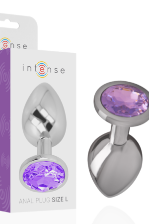 INTENSE - PLUG ANAL METAL ALUMINIO CON CRISTAL VIOLETA TALLA S