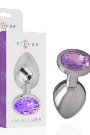 INTENSE - ALUMINUM METAL ANAL PLUG WITH VIOLET CRYSTAL SIZE M