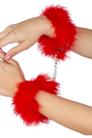 SECRETPLAY - RED MARABOU HANDCUFFS