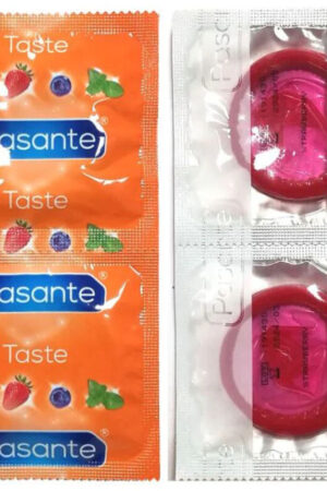 PASANTE - CONDOMS FLAVOR STRAWBERRY BAG 144 UNITS