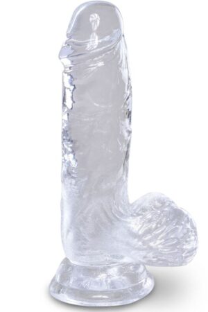 KING COCK - CLEAR REALISTIC PENIS WITH BALLS 10.1 CM TRANSPARENT
