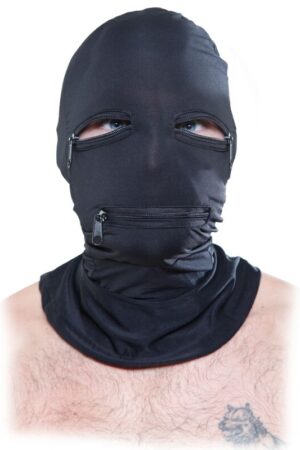 FETISH FANTASY SERIES - HOOD WITH ZIPPERS BLACK