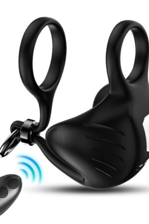 ARMONY - MANTA ANILLO VIBRADOR TESTÍCULOS CONTROL REMOTO NEGRO