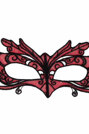 QUEEN LINGERIE - LACE MASK WITH RED DETAILS