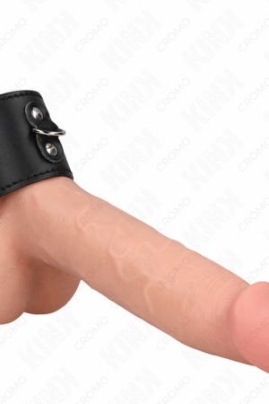 KINK - LEATHER PENIS RING WITH PRESSURE CLOSURE 18 X 5 CM