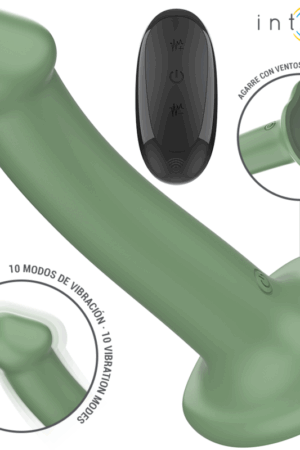 INTENSE - BECCA VIBRATOR WITH SUCTION CUP 10 VIBRATIONS GREEN REMOTE CONTROL