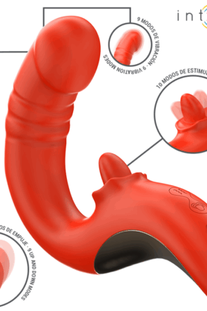 INTENSE - PAULINA VIBRATOR AND STIMULATOR IN U SHAPE RED
