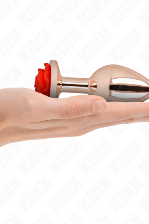 KINK - PINK GOLD ANAL PLUG WITH RED ROSE L