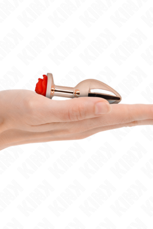 KINK - PINK GOLD ANAL PLUG WITH RED ROSE S