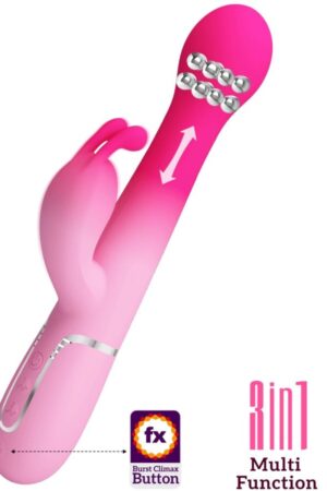 PRETTY LOVE - DEJON 3 IN 1 MULTIFUNCTION RABBIT VIBRATOR PINK