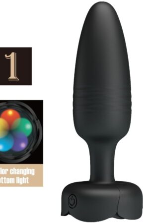 PRETTY LOVE - TARION ANAL PLUG WITH  LED LIGHT BLACK 12.5 CM