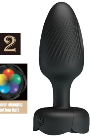 PRETTY LOVE - VARIAN ANAL PLUG WITH  LED LIGHT BLACK 10.8 CM