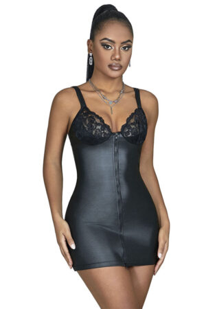 SUBBLIME - 957568 VESTIDO DE CUERO CON CREMALLERA NEGRO S/M