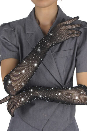 SUBBLIME - 957469SHINE TRANSPARENT GLOVES BLACK S/M