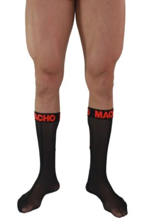 MACHO - THIN SOCKS ONE SIZE BLACK/RED