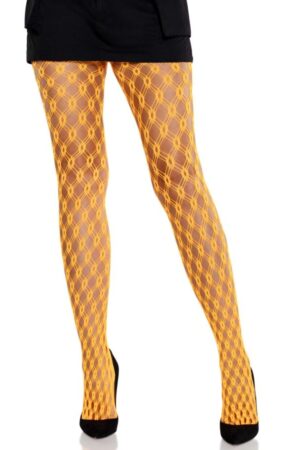 LEG AVENUE - LACE TIGHTS WITH EYELETS NEON ORANGE