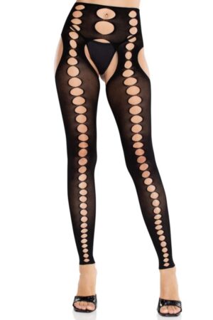 LEG AVENUE - STRAPLESS SEAMLESS OPAQUE STOCKINGS BLACK