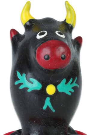 CONDOMERIE - HANDPAINTED NOVELTY CONDOMS BULL BLACK MODEL 1