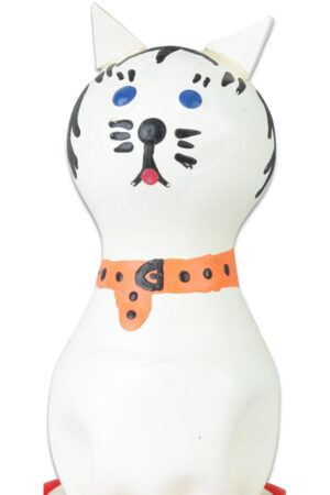 CONDOMERIE - HANDPAINTED NOVELTY CONDOMS CAT WHITE