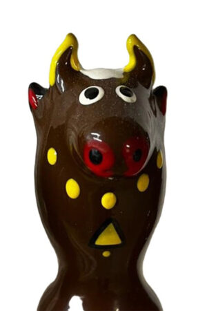 CONDOMERIE - HANDPAINTED NOVELTY CONDOMS BULL BLACK MODEL 2