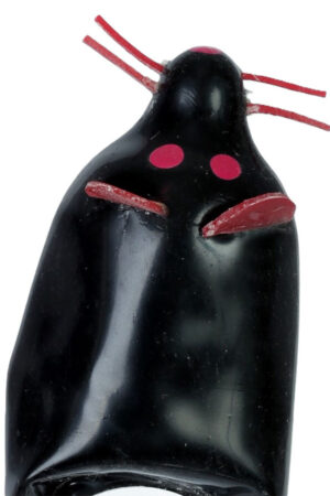 CONDOMERIE - HANDPAINTED NOVELTY CONDOMS BLACK MOUSE XL