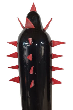 CONDOMERIE - HANDPAINTED NOVELTY CONDOMS BLACK CACTUS XL