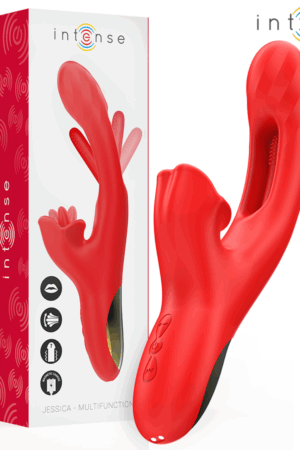 INTENSE - JESSICA MULTIFUNCTION VIBRATOR CLITORIS STIMULATION 24.8 CM RED