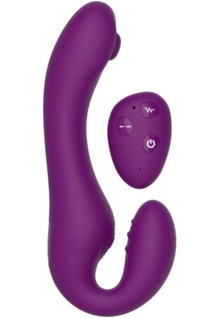 XOCOON - 2 IN 1 STRAPLESS STRAP-ON VIBRATOR WITH REMOTE CONTROL PURPLE