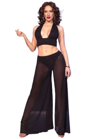 CHILIROSE - CR  4857 SET TOP Y PANTALONES NEGRO TALLA S