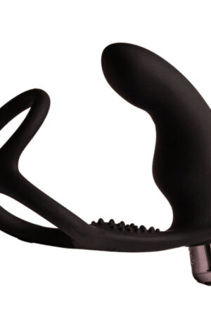 ROCKS-OFF - RO-ZEN RRO ANAL PLUG WITH VIBRATING PENIS RING BLACK
