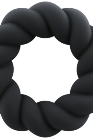 ROCKS-OFF - TWIST BLACK SILICONE MASTURBATOR RING