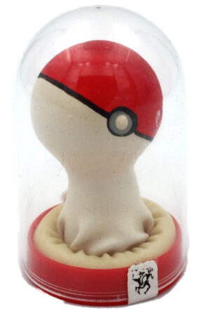 CONDOMERIE - HANDPAINTED NOVELTY CONDOMS POKEBALL RED-WHITE