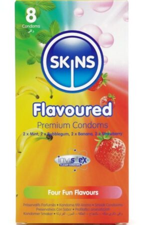 SKINS - MULTI FLAVORS PREMIUM CONDOMS PACK 8