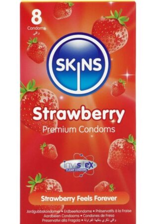 SKINS - STRAWBERRY PREMIUM CONDOMS PACK 8