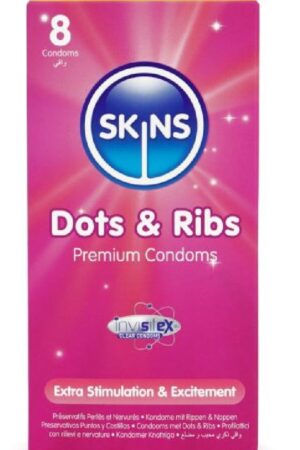 SKINS - DOTS & RIBS PRESERVATIVOS PREMIUM PACK 8