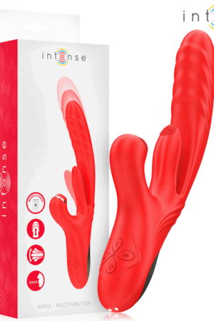 INTENSE - KAROL MULTIFUNCTION VIBRATOR THRUST  STIMULATION  STIMULATING WAVES RED