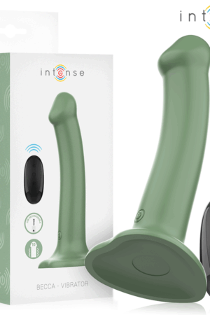 INTENSE - BECCA VIBRATOR WITH SUCTION CUP 10 VIBRATIONS GREEN REMOTE CONTROL